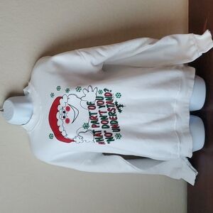 VTG white sweater XL, "What part of no don't you understand?"